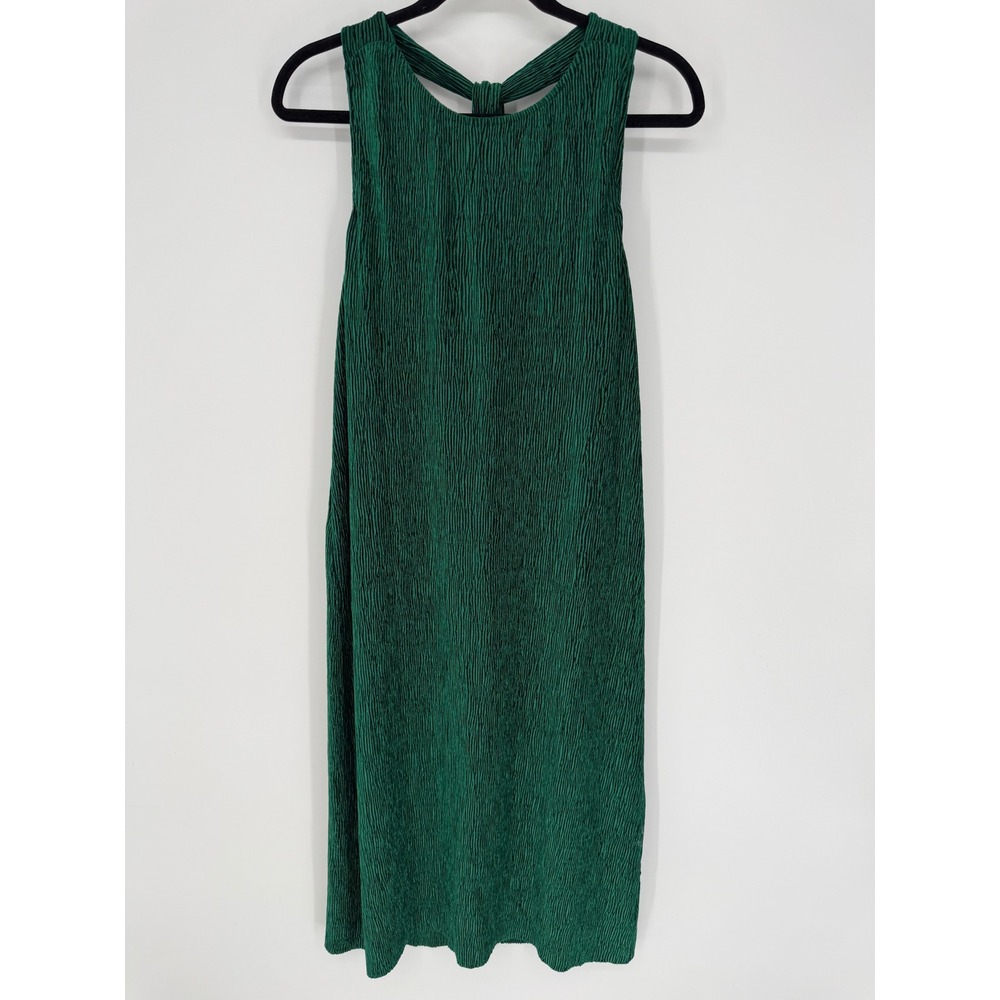 ANTHROPOLOGIE MAEVE ADRIENNE TWIST BACK VELVET MIDI DRESS SMALL PETITE NWT GREEN